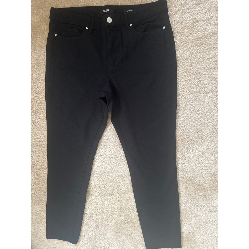 Nine West Jeans Gramercy Skinny Black Pants Womens 16 Stretch Mid Rise Trousers